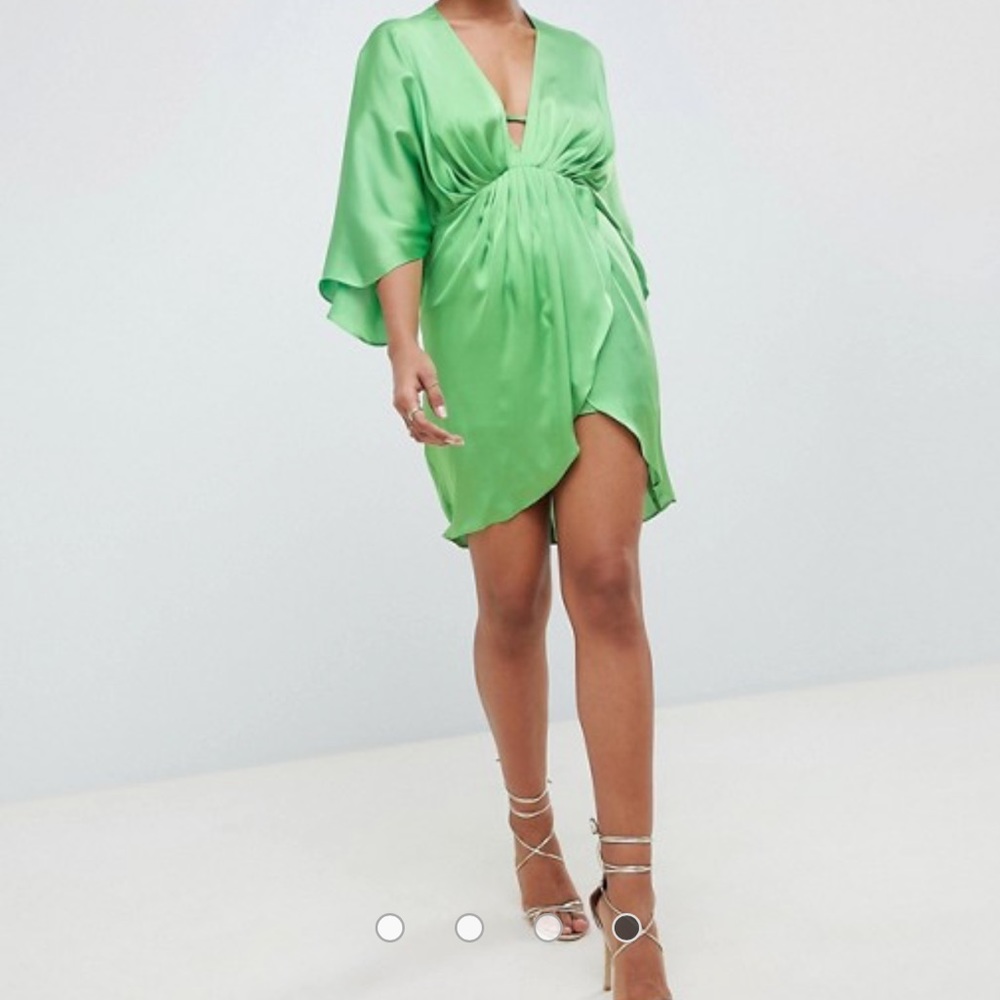 Green Satin dress